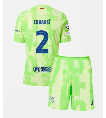 Barcelona Pau Cubarsi #2 Tredje Tröja Barn 2024-25 Kortärmad (+ Korta byxor)